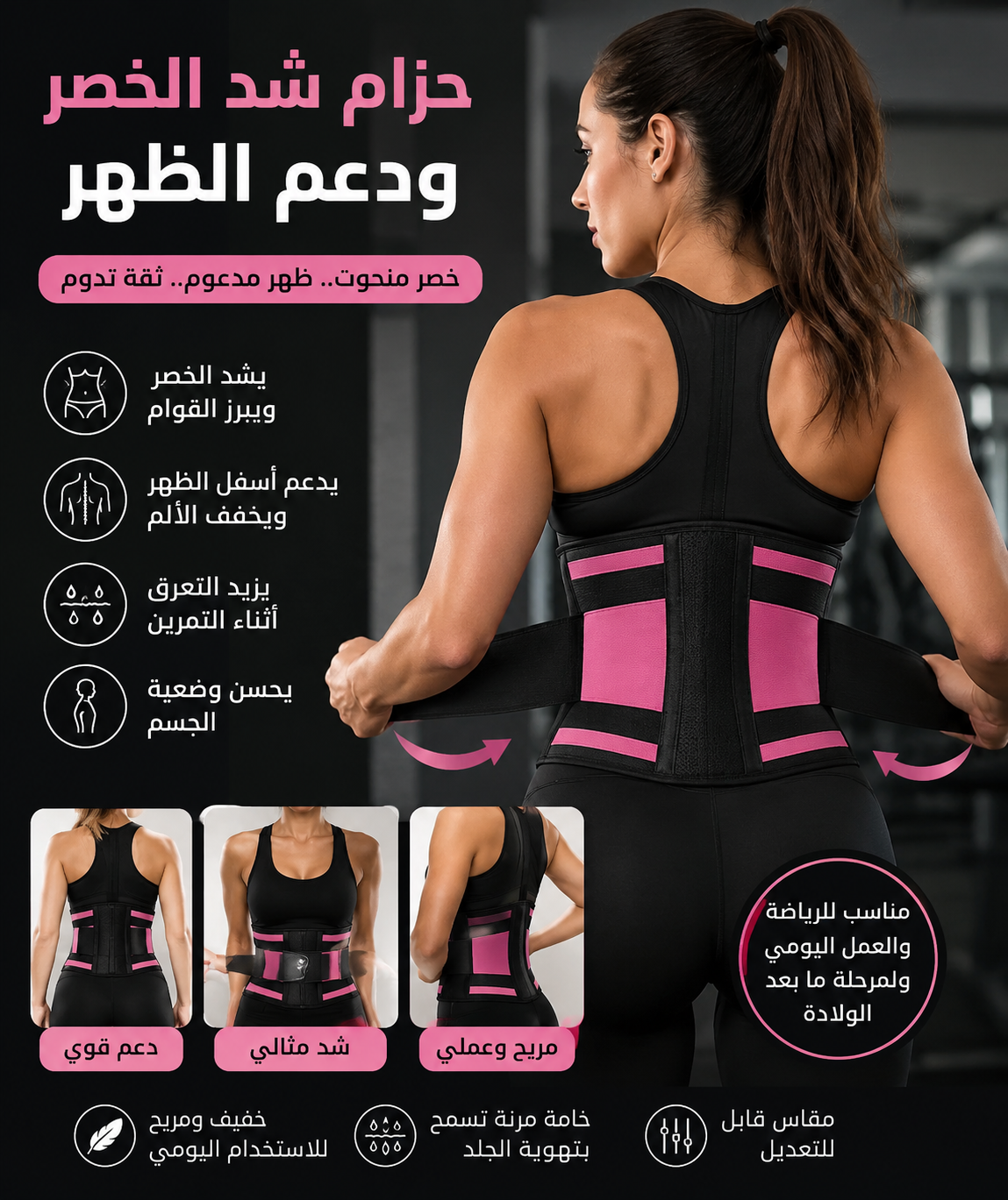 حزام شدّ الخصر ودعم الظهر